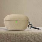 For Sony WF-1000XM5 Litchi Texture PU Earphones Case with Hook(Khaki) - 1