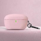 For Sony WF-1000XM5 Litchi Texture PU Earphones Case with Hook(Rose Pink) - 1