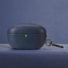 For Sony WF-1000XM5 Litchi Texture PU Earphones Case with Hook(Dark Blue) - 1