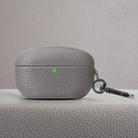 For Sony WF-1000XM5 Litchi Texture PU Earphones Case with Hook(Haze Grey) - 1