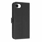For iPhone 16e Metal Bow Leather Phone Case with Hand Strap(Black) - 3