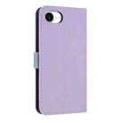 For iPhone 16e Metal Bow Leather Phone Case with Hand Strap(Purple) - 3