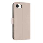 For iPhone 16e Metal Bow Leather Phone Case with Hand Strap(Apricot) - 3