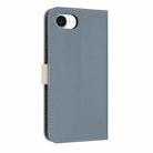 For iPhone 16e Metal Bow Leather Phone Case with Hand Strap(Light Blue) - 3