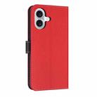 For iPhone 16 Plus Metal Bow Leather Phone Case with Hand Strap(Red) - 3