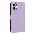 For iPhone 16 Plus Metal Bow Leather Phone Case with Hand Strap(Purple) - 3