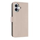 For iPhone 16 Plus Metal Bow Leather Phone Case with Hand Strap(Apricot) - 3