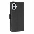 For iPhone 16 Metal Bow Leather Phone Case with Hand Strap(Black) - 3