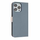 For iPhone 15 Pro Metal Bow Leather Phone Case with Hand Strap(Light Blue) - 3