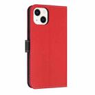 For iPhone 15 Plus / 14 Plus Metal Bow Leather Phone Case with Hand Strap(Red) - 3