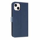 For iPhone 15 Plus / 14 Plus Metal Bow Leather Phone Case with Hand Strap(Dark Blue) - 3