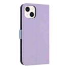 For iPhone 15 Plus / 14 Plus Metal Bow Leather Phone Case with Hand Strap(Purple) - 3