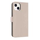 For iPhone 15 Plus / 14 Plus Metal Bow Leather Phone Case with Hand Strap(Apricot) - 3