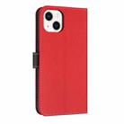 For iPhone 15 Metal Bow Leather Phone Case with Hand Strap(Red) - 3