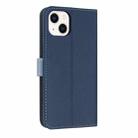 For iPhone 14 / 13 Metal Bow Leather Phone Case with Hand Strap(Dark Blue) - 3