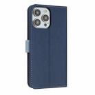 For iPhone 13 Pro Metal Bow Leather Phone Case with Hand Strap(Dark Blue) - 3