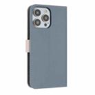 For iPhone 13 Pro Metal Bow Leather Phone Case with Hand Strap(Light Blue) - 3