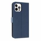 For iPhone 12 / 12 Pro Metal Bow Leather Phone Case with Hand Strap(Dark Blue) - 3