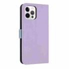 For iPhone 12 / 12 Pro Metal Bow Leather Phone Case with Hand Strap(Purple) - 3