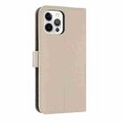 For iPhone 12 / 12 Pro Metal Bow Leather Phone Case with Hand Strap(Apricot) - 3