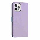 For iPhone 12 Pro Max Metal Bow Leather Phone Case with Hand Strap(Purple) - 3