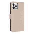 For iPhone 12 Pro Max Metal Bow Leather Phone Case with Hand Strap(Apricot) - 3