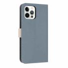 For iPhone 12 Pro Max Metal Bow Leather Phone Case with Hand Strap(Light Blue) - 3