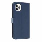 For iPhone 11 Pro Max Metal Bow Leather Phone Case with Hand Strap(Dark Blue) - 3