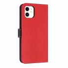For iPhone 11 Metal Bow Leather Phone Case with Hand Strap(Red) - 3