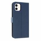 For iPhone 11 Metal Bow Leather Phone Case with Hand Strap(Dark Blue) - 3