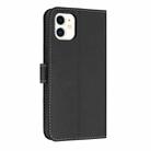 For iPhone 11 Metal Bow Leather Phone Case with Hand Strap(Black) - 3