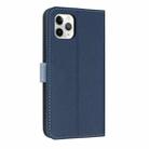 For iPhone 11 Pro Metal Bow Leather Phone Case with Hand Strap(Dark Blue) - 3
