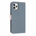 For iPhone 11 Pro Metal Bow Leather Phone Case with Hand Strap(Light Blue) - 3