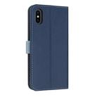 For iPhone X / XS Metal Bow Leather Phone Case with Hand Strap(Dark Blue) - 3