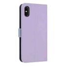 For iPhone X / XS Metal Bow Leather Phone Case with Hand Strap(Purple) - 3