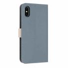 For iPhone X / XS Metal Bow Leather Phone Case with Hand Strap(Light Blue) - 3
