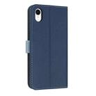 For iPhone XR Metal Bow Leather Phone Case with Hand Strap(Dark Blue) - 3