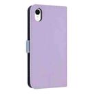 For iPhone XR Metal Bow Leather Phone Case with Hand Strap(Purple) - 3
