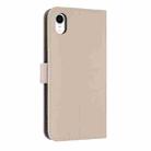 For iPhone XR Metal Bow Leather Phone Case with Hand Strap(Apricot) - 3