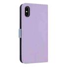 For iPhone XS Max Metal Bow Leather Phone Case with Hand Strap(Purple) - 3
