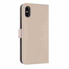 For iPhone XS Max Metal Bow Leather Phone Case with Hand Strap(Apricot) - 3