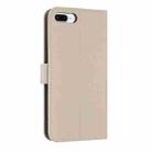 For iPhone 7 Plus / 8 Plus Metal Bow Leather Phone Case with Hand Strap(Apricot) - 3