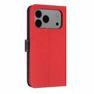 For iPhone 17 Pro Max Metal Bow Leather Phone Case with Hand Strap(Red) - 3