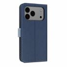 For iPhone 17 Pro Max Metal Bow Leather Phone Case with Hand Strap(Dark Blue) - 3