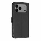 For iPhone 17 Pro Max Metal Bow Leather Phone Case with Hand Strap(Black) - 3