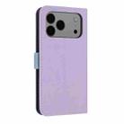 For iPhone 17 Pro Max Metal Bow Leather Phone Case with Hand Strap(Purple) - 3