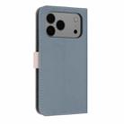 For iPhone 17 Pro Max Metal Bow Leather Phone Case with Hand Strap(Light Blue) - 3