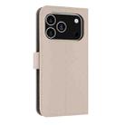 For iPhone 17 Pro Metal Bow Leather Phone Case with Hand Strap(Apricot) - 3