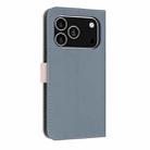 For iPhone 17 Pro Metal Bow Leather Phone Case with Hand Strap(Light Blue) - 3