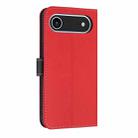For iPhone 17 Air Metal Bow Leather Phone Case with Hand Strap(Red) - 3